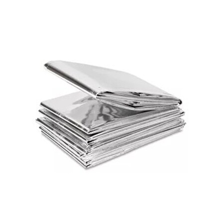 Aek Rescue Blanket, Mylar, 84" L, 52" W, Silver/Gray EN9517